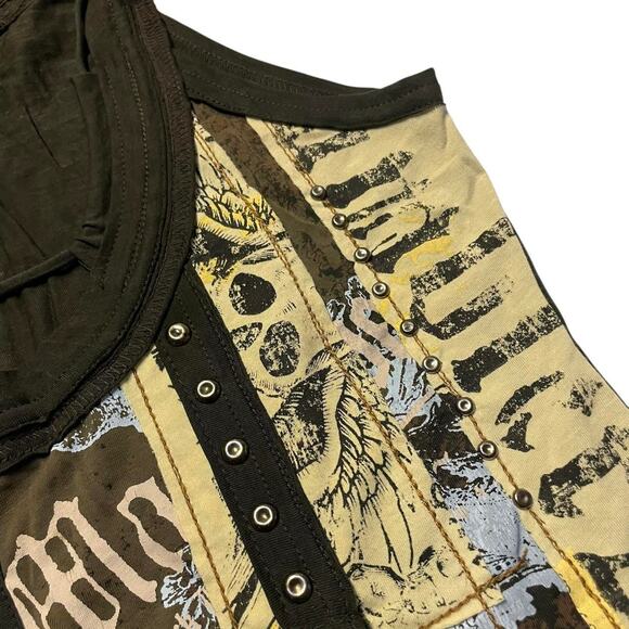 NWOT Vintage Y2K Salvage grunge punk goth lace-up tank dress Size L - Picture 5 of 8